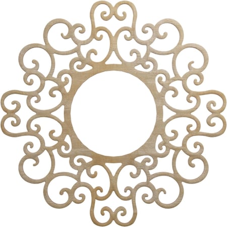Ekena Millwork Reims Wood Fretwork Pierced Ceiling Medallion, Hickory, 26"OD x 9 7/8"ID x 1/4"T CMWP26X26X0250REHI